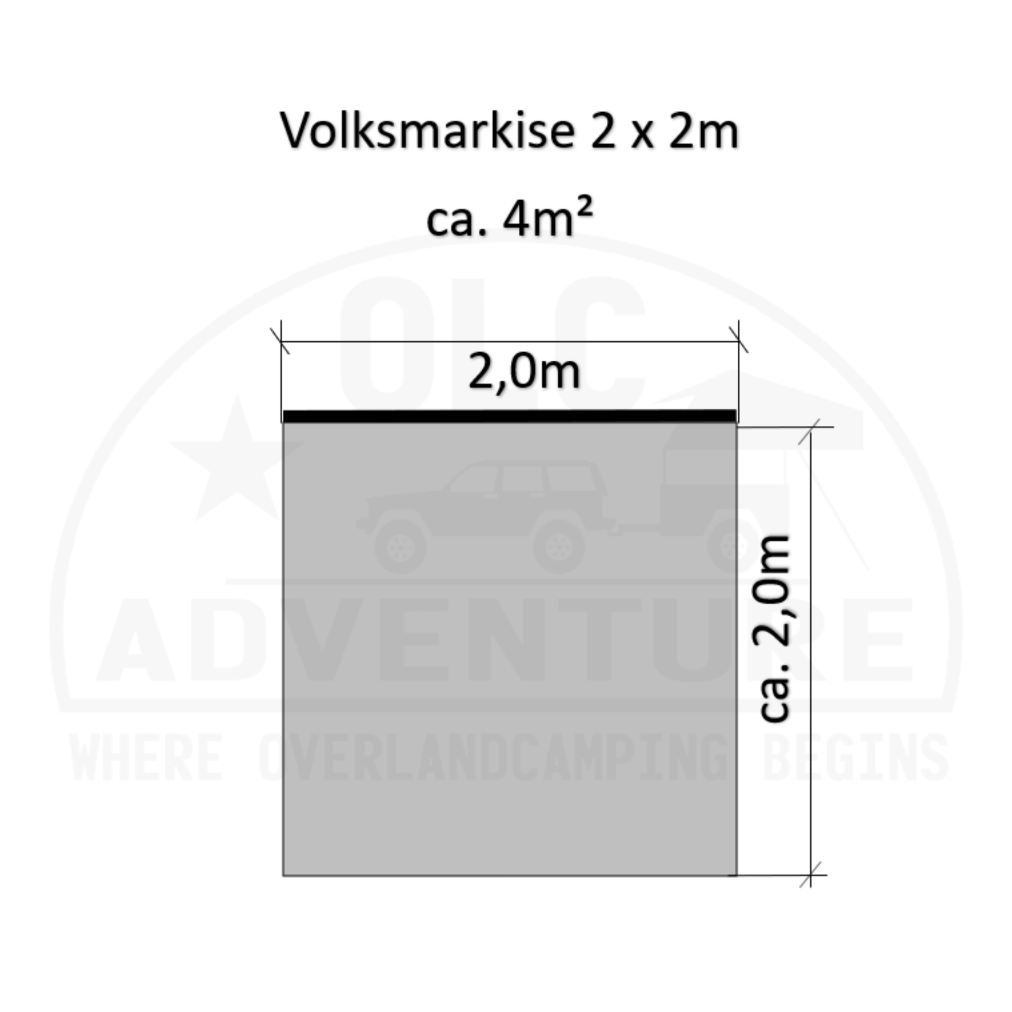 "Volksmarkise" Seitenmarkise freitragend 2 m – Bild 16