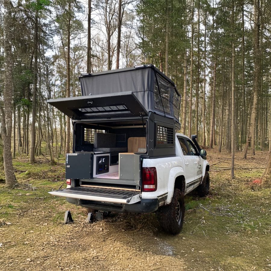 duschzelt camping VICKYWOOD Duschzelt mit Regenhaube 100cm schwarz  Monkey-Camper